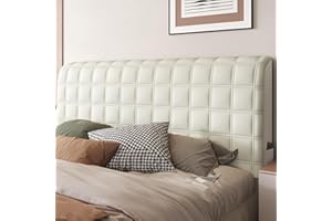 AYUOEODM Pokrowiec na zagłówek łóżko zagłówek/pokrowiec, miękki aksamitny materiał, wyściełany zagłówek łóżka, rozciągliwy, nadaje się do prania, all-inclusive pyłoszczelny pokrowiec ochronny (kolor: beżowy