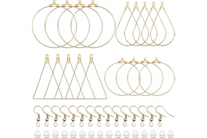 TOAOB THE ONE AND ONLY BABY TOAOB 280 Pezzi Ganci Orecchini Base Ciondolo Geometrico Pendenti in Lega e Chiusura Orecchino Silicone per Creazione di Gioielli Fai da Te K Oro Tono