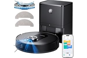 Proscenic Q8 Max+ Robot Aspirapolvere Lavapavimenti con Mappatura 8000Pa, 200 min, Evitamento Automatico Degli Ostacoli, Robot aspirapolvere con WiFi/Alexa/App, per Tappeti/Pavimenti/Peli