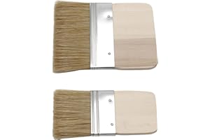 PAINTERSISTERS® Pinceau à Palette - 60mm + 100 mm de Large, Pinceau d'apprêt, Pinceau Plat Large avec Manche en Bois pour Aquarelle, Gouache, Acrylique, Huile sur Toile et Support de Peinture