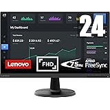 Lenovo D24-45 Monitor - Display 24 pollici FullHD (1920 x 1080, VA, Bordi Ultrasottili, AMD FreeSync, 4ms, 75Hz, Cavo HDMI, I