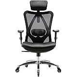 SIHOO Office Chair Ergonomic Office Chair, Breathable Mesh Design High Back Computer Chair, Adjustable Headrest and Lumbar Su