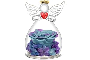 ‎QINQINXIN Qinqinxin Geschenk für Mama Oma, Ewige Rose Kuppel Glas Engel, Handgefertigte Ewige Blume Engel Figur, Originelles Geburtstagsgeschenk Geschenk für Sie Valentinstag (9-Sternenhimmel)