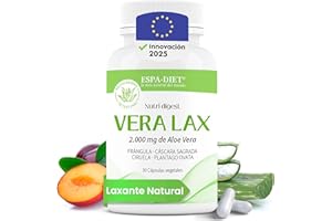 ESPADIET Laxante Natural - Aloe Vera, Cáscara Sagrada, Frángula, Ciruela, Plantago ovata - Laxante suave Alivio estreñimiento - Equilibrio digestivo natural - Detox natural limpieza colon - Veralax 30 cápsulas