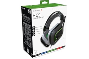 Gioteck HC9 Casque stéréo Filaire pour Xbox Series X/S, PS5/PS4, Switch, PC – Gris et Vert – Confort extrême – Son immersif