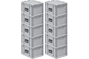PROREGAL SuperSparSet 10x Eurobox NextGen Portable | HxBxT 23,5x30x40cm | 20 Liter | Eurobehälter, Transportbox, Transportbehälter, Stapelbehälter