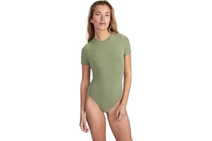 Style & Republic Women's short-sleeved cotton bodysuit, velvety soft and comfortable bodysuit with crew neck and press stud closure