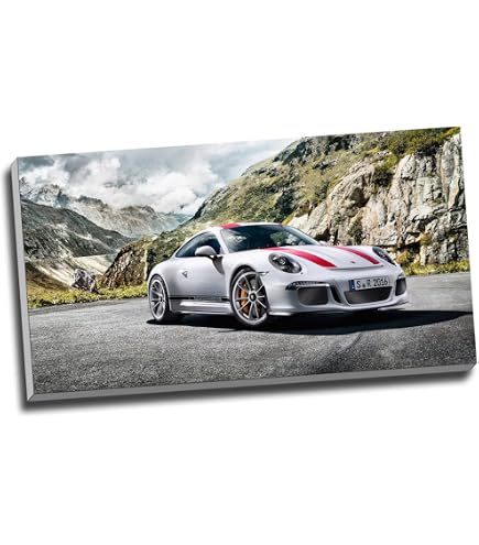 Porsche 911 Impression sur toile Motif Turbo History Lineage 30 x 20 cm