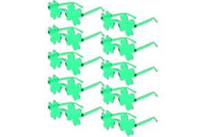 PARSUP 10 Pairs St. Patricks Day Glasses, Irish Green Four Leaf Shamrock Glasses Eyeglasses for Saint Patricks Day Party Props Favours, Saint Paddy Day Novelty Accessories for Men, Women Outfits