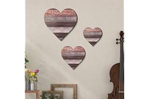 B DYBOHF Holzherz deko wohnzimmer, (3 Stücke) Herz wand zimmer deko kinderzimmer wohnzimmer modern wanddeko schlafzimmer boho deko schlafzimmer mädchen teenager deko aesthetic room decor Plakette (Braun)