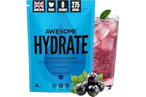 BEN COOMBER Awesome Hydrate – Vegan Electrolytes Powder – 270g Instant Electrolytes Powder – Sodium, Zero Calorie, Potassium Supplements – Vegan & Gluten-Free Hydration Supplement (Blackcurrant Flavour, 270g)