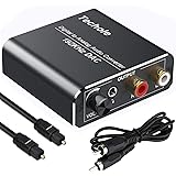 DAC Konverter mit Lautstärkeregler Techole DA Wandler Aluminium 192KHz Audio Konverter Digital SPDIF Toslink zu Analog Stereo