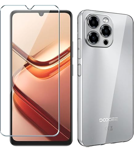 Xiangyun Funda Para Doogee Note 58/Doogee Note 58 Pro Carcasa Con 1 Pieza Protector Pantalla Cristal Templado - Silicona Transparente TPU Protección Anti-Choque, Anti-Arañazos Case (6.75" Clear