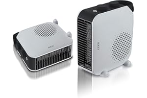 SOGO Calefactor Bajo Consumo - Calefactor Baño Compacto con 2 Niveles de Calor 1000W/2000W - Calefactor Eléctrico Portátil con Protección Sobrecarga y Asa - Ideal para Hogar Cocina y Comedor