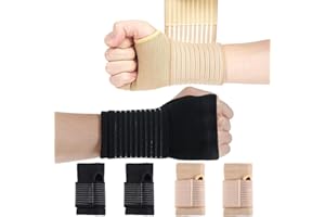 XOPOZON 4 Stück Elastische Handgelenkbandage Handbandage mit Klettverschluss für Sport und Alltag, Zur Linderung von Tendinitis Arthritis Schmerzen im Karpaltunnel Unterstützung für Verstauchungen