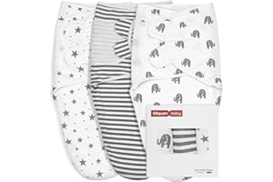 GLLQUEN BABY 0-3 Mois Pucksack bébé Swaddles bébé Gigoteuse Nouveau-nés, Gigoteuse pour Tout-Petits, Unisexe, Lot de 3 Langes, 100% Coton Bio (Nouveau Gris)