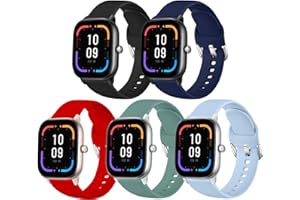 YHC Paquete de 5 correas de reloj para Amazfit GTS/GTS 2/GTS 2e/GTS 2 mini/GTS 3/GTS 4, correas de repuesto compatibles con Amazfit Bip/Bip Lite/Bip U/Bip U Lite/Bip S/Bip S Lite
