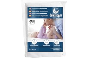 DOLCI SOGNI DolciSogni Coprimaterasso Lettino 50x85 cm Impermeabile (2 Pezzi) – Angoli Elasticizzati – Traspirante, Antibatterico e Morbido sulla Pelle – Lavabile fino a 60°C – Certificato OekoTex Made in Europe