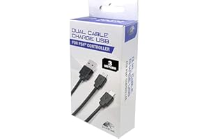 Panthek Dual Cable Charge USB per PS4 – cavo USB, cavo controller PS4 e Xbox one, doppio cavo, doppia ricarica USB, 3 metri