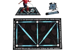 STRIXORN Tapis Foot Entrainement Avec Kick EntraîNeur,Tapis de football pour l'entraînement des enfants,90x60cm Tapis Entrainement Football Accessoire, Pas De Football & ContrôLe Du Ballon,Tapis D'EntraîNement