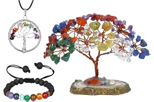 NARIBABU Chakra Crystal Tree - Chakra Crystals - Housewarming Gifts For Women - Crystal Bonsai Tree - Stones And Crystals - Money Tree Feng Shui - Office Desk Decor - Gemstone Tree