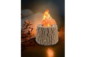 PYRRHONIAN Camino a Bioetanolo da Tavolo, Caminetto per Interni ed Esterni, Focolare a Etanolo Portatile (Ceppo d'albero)