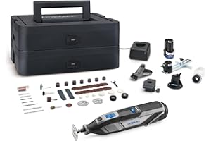 Dremel 8240 Multiherramienta Inalámbrica 12V con Batería de 2Ah, 5 Complementos, 1 Maletín Platinum BOX, 65 Accesorios para Cortar, Grabar, Lijar, Pulir, Afilar y Perforar