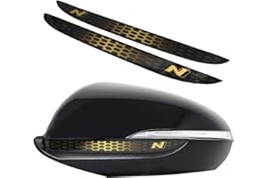 ‎FINEST FOLIA Spiegelstreifen Spiegel Aufkleber Folie Streifen Dekor Außenspiegel Rückspiegel Autoaufkleber Digitaldruck Waben (Gold (DS013))