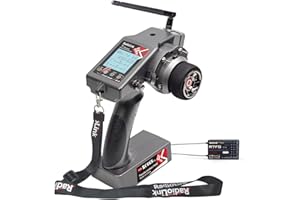 Radiolink RC6GS-V3 7 Kanäle RC Fernsteuerung mit Empfänger R7FG Set Gyro-integriert 2.4 GHz RC Fernbedienung Sender für Modellbau Auto Crawler Truck Boot (Nur Englisches Menü)