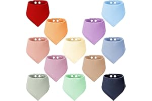 Toaren Śliniaczek dla niemowląt, chłonna chusta trójkątna, 12 sztuk, bawełniana chusta na szyję dla niemowląt, śliniak dla niemowląt, muślin, miękki śliniaczek dla chłopców i dziewczynek, uniseks