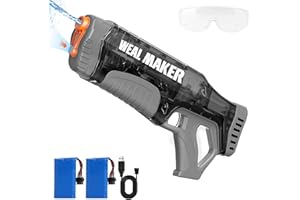 ARTCOOL Powerful Electric Water Gun,Fast Suction Full Auto 330+ Continuous Water Pistol for Adults/Kids,IP67 Waterproof Squirt Guns Up to 28-32FT Range for Outdoor (2 Batteries)