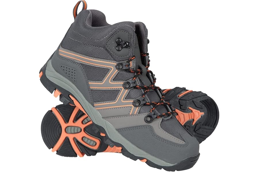 Mountain Warehouse Oscar Kids Walking Boots – Suede Footwear with Sturdy Grip, Padded Ankles & Strong Outsole – For Spring Summer Travelling, Hiking, Camping