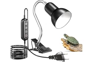 GlowUp Lampe Chauffante Tortue E27 avec Temporisation et Contrôle de Température, jusqu'à 100W, Clip pour Tortue, Sans Ampoule