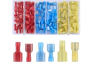 woshilaoDS 120 Pz Connettore a Cavo, Terminali Maschio e Femmina Completamente Isolati, Connettori a Spada in Nylon a Sgancio Rapido, Connettori Elettrici per Cavi Crimp Morsetti a Pressione a Freddo