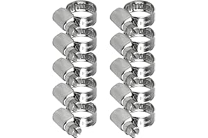 STROLL MOON 10 Pcs 8-16mm Hose Clips Adjustable, Stainless Steel Jubilee Clips for Securing Hose Connections Home Gas Pipe Flexible Hose Pipe Tube