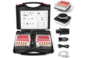 Yuanjoy Wireless Trailer Tail Lights, IP67 Waterproof Mounting Options Magnetic Trailer Lighting for Towing, Portable LED Light Kit for Trucks, Boats, RV