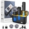 Wireless Microphone with Charging Case for iPhone,iPad,Android,Digital Display USB C Lavalier Mic Noise Reduction for Professional Recording,YouTube,Facebook,TikTok,Vlog Live Stream,Interview,Singing