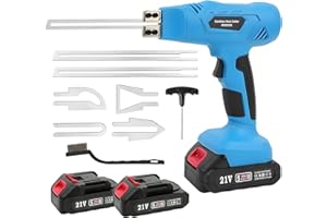 WUDLEP 21V Cordless Electric Hot Knife Cutter, Foam Cutter Cutting Tool Kit with 2.0ah Battery Powered, Reach 842°F Air Cooled Styrofoam Electric Hot Knife for Rope, Fabric, EPP, EPS