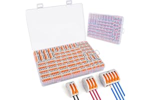 Newtic 80 Stück Kabelklemmen Elektro,Kabelverbinder mit Betätigungshebel,Verbindungsklemmen,Elektrische Anschlussblöcke,Bilateral können frei kombiniert Werden Federdruckhebel für Feste Flexible Kabel