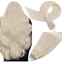 Easyouth Keratin Haarverlängerungen – Echthaar, Platinblond, 40 Cm, 50 G, U-Tip Bonding