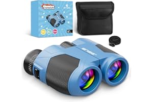 BNISE Lornetka dla dorosłych i dzieci, kompaktowa mała lornetka 10 x 25 dla juniorów, lornetka z prawdziwą optyką do obserwacji ptaków, podróży i biwakowania, niebieska
