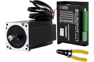 TTAMG VEVOR Nema34 12N.m Motore Passo-Passo Ibrido Servomotore Ibrido 205mm 6A 2 Fasi e Servo Driver Controller Kit CNC per Fresatrice per Incisione Router di CNC