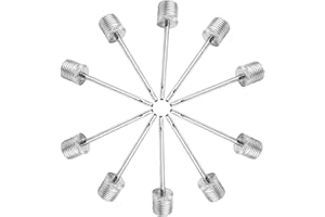 5RIDGE Lot de 10 Aiguilles de Pompe à air de Football avec Trous latéraux, Aiguilles de Pompe à Ballon en Acier Inoxydable, Aiguille de Valve de Football/Aiguille de gonflage