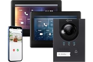 GOLIATH® Türklingel & Türsprechanlage mit Kamera & Monitor [Full HD] - Klingel mit Kamera & Monitor - Doorbell Camera - Video Sprech - & Klingelanlage mit Türöffner - Videotürklingel Weitwinkelkamera