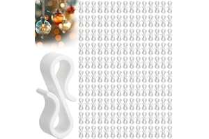 saerryor Gutter Hooks for Outdoor Lights,150 Pcs Mini Plastic S Gutter Clips for Hanging Outside String Lights,Icicle Fairy Lights,Christmas Tree Decorations,White