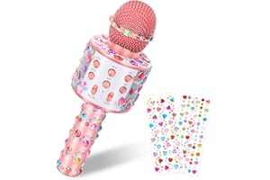 FULLOVE Gifts for 6 7 8 9 10 Year Old Girls Boys: Art and Crafts Microphone for Kids Wireless Karaoke Machine Toys for 6-12 Year Old Girl Children Singing Birthday Gifts for 6-12 Year Old Speaker Voice Toy