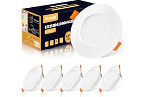 WONKELLY LED Einbaustrahler 230V, 6W Flach Deckenstrahler, LED Spot IP44, Warmweiß 3000K Deckenspots, 600LM, 68-80mm EinbauØ, Bad Einbauleuchten für Badezimmer, Küche, Wohnzimmer, Flur, 6er Set