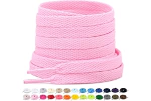 Stepace 2 Pares Cordones Planos,8mm de Ancho,Cordones Reemplazo para Zapatillas,Zapatos