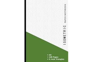 A5 Isometric Paper Notebook: A5 Professional Isometric Grid Notepad | 1/4 Inch Equilateral Triangle Graph Pad A5 | 100 Pages / 50 Sheets | 90gsm Paper - Green Cover