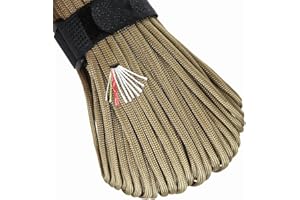 PSKOOK 550 Paracord Lanyard Parachute Cord with Flaxed Tinder Cord PE Fishing Line Cotton Thread Outdoor Commercial Grade Braided Rope